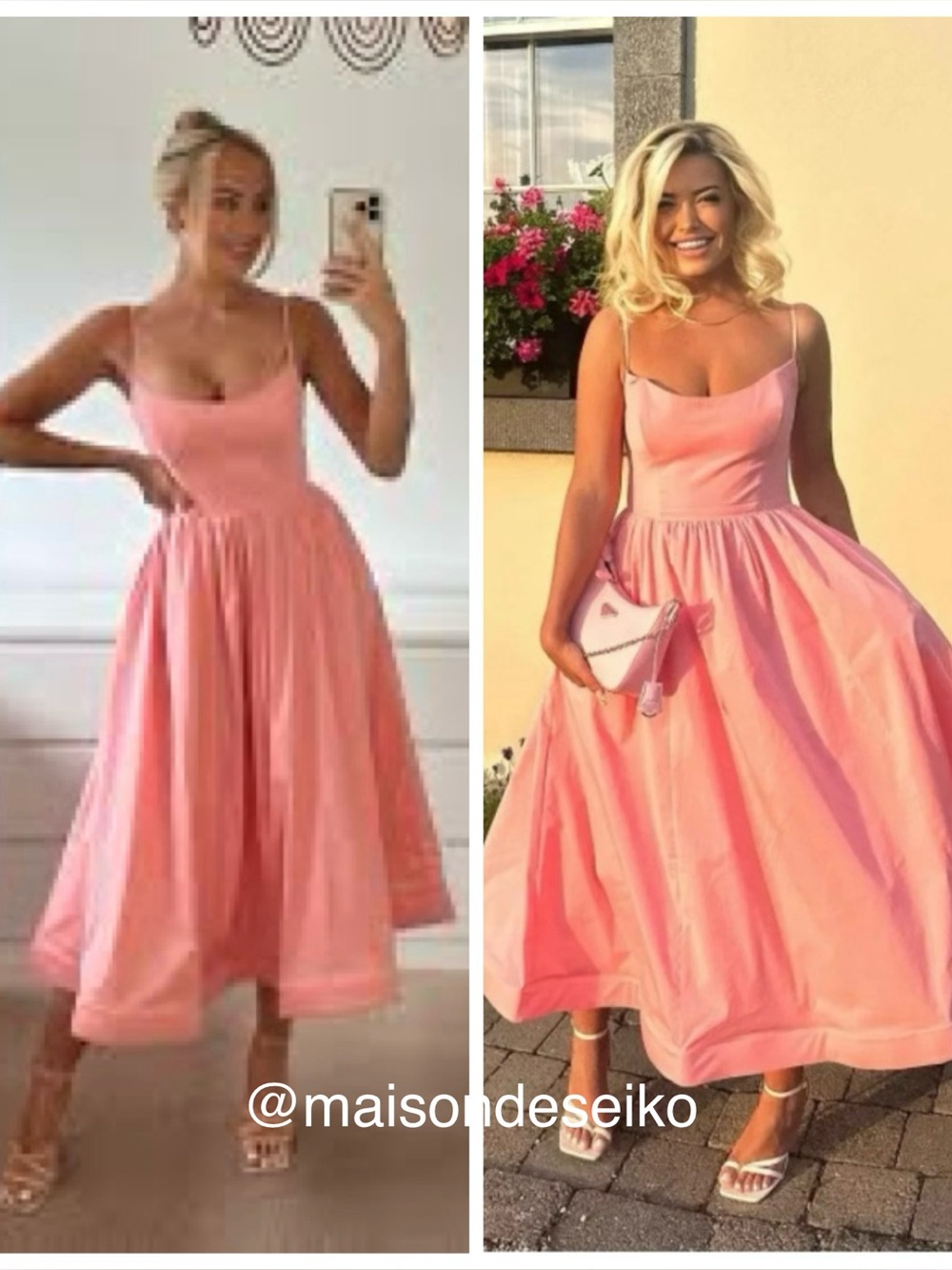 House of CB Midi Maxi Dress Pink Lolita Fit and Flare Sleeveless size XS